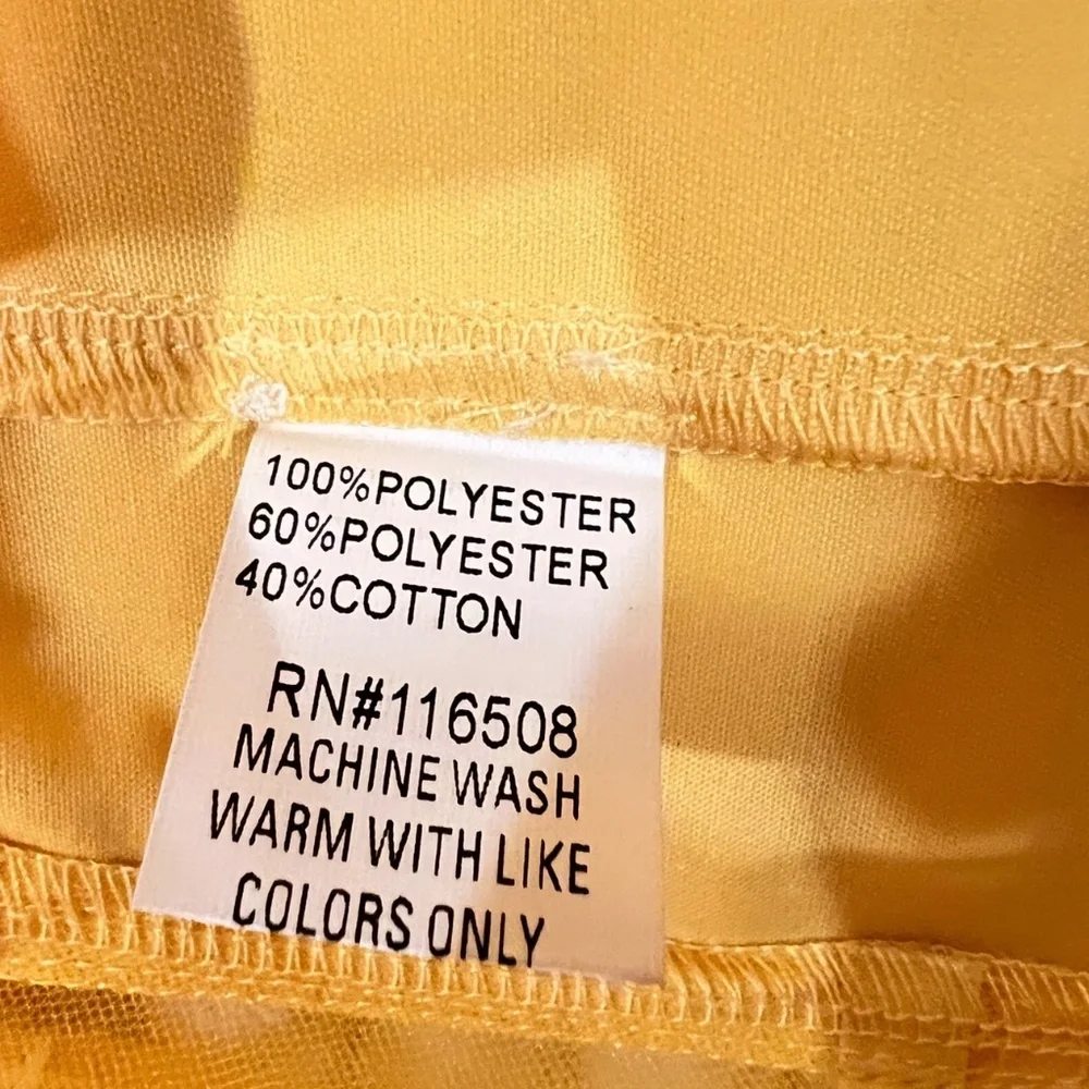 #A037   FT INC  Resort  Yellow  Sheer  Midi Shirt  dress  NWT Size  M - Picture 6 of 10